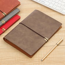 Business Bandage soft surface 6 Holes Loose Leaf Binder Spiral Notebook Dotted Grid Blank Line pages Travel Diary Agenda Bujo A5 2024 - buy cheap