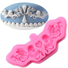 Vintage Angel Love Cake Border Silicone Mold Relief Cupcake Fondant Molds Cake Decorating Tools Candy Chocolate Gumpaste Moulds 2024 - buy cheap