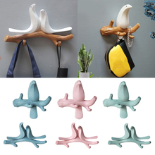 European Style Resin 3D Bird on Branch Hook Ornaments Creative Porch Door Wall Decoration Coat Robe Hook Hanger Hooks 2024 - buy cheap