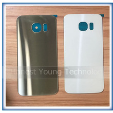 Ekvinor 2pcs Rear Panel Battery Back Glass Housing For Samsung Galaxy S6 edge G920 G920F G920P G925 G925F With Logo + Adhesive 2024 - buy cheap