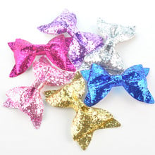 50pcs/lot 4*2.4 inch Metallic Bows For Headband Hair Clip Synthetic Leather Bow Girl Fashion Hair DIY Accessories HDJ110 2024 - buy cheap