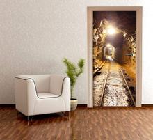 Door Mural Tunnel Door Sticker Wallpaper 3d mural Wall Print Decal Wall Deco Wall Mural Photo self adhesive door wrap 2024 - buy cheap