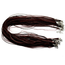 10Pcs Necklace Ribbon Waxen Cord String Lobster Clasp Dark Brown Organza Jewelry DIY Findings 43cm 2024 - buy cheap