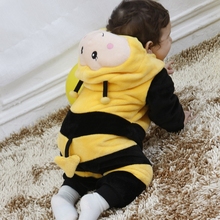 Macacão infantil com capuz, roupa de abelha para bebês, macacão com manga longa para meninos e meninas 2024 - compre barato