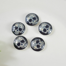 12mm 20pcs Round Glass Cabochons Art Cameo Ste Handmade embedded Black skull 2024 - buy cheap