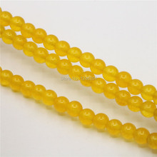 4mm 6mm 8mm 10mm 12mm Hot Sale Ornaments Crafts Yellow Chalcedony Women Girls Christmas Gifts Stone Loose Beads Jewelry Making 2024 - buy cheap