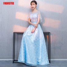 FADISTEE New arrival evening elegant prom dresses Vestido de Festa gown Robe De Soiree lace A-line O-neck crystal sleeveless 2024 - buy cheap