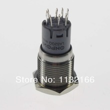Anillo LED de encendido momentáneo, interruptor de botón 2NO 2NC Pin Terminal impermeable, 16mm, Color blanco 2024 - compra barato