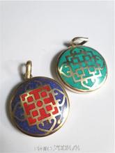 Tibetan White Metal Copper Endless Knots Lucky Knot Amulet Pendant wholesale Tibet Amulets TBP743   2024 - buy cheap