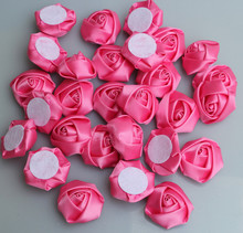 20Pieces/Bag Peach Rose Handmade Diameter 3.5Cm Satin Rose Ribbon Flowers DIY For Make Wedding Bouquet Bride Flower Accessories 2024 - buy cheap