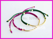 30pcs Fashion macrame nylon cord with gold arc bar  connector nugget bead charm handmade bracelet 2024 - buy cheap