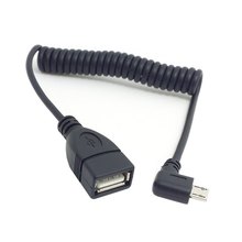 100 см 90 градусов влево под углом микро USB 5Pin OTG соединитель USB женскому удлинитель стрейч кабель 2024 - купить недорого
