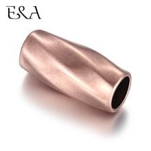 Contas de aço inoxidável, 2 peças, tubo de ouro, grande buraco 8mm deslizante, amuleto diy, masculino, pulseira de couro, fazer acessórios de joias 2024 - compre barato