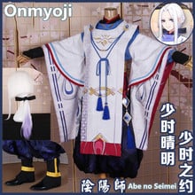 Anime! Onmyoji Youth Abe no Seimei The covenant of youth Kimono Uniform Cosplay Costume Men/Women Halloween Outfit Free Shipping 2024 - buy cheap