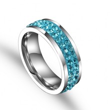QianBei двойное кольцо из CZ камней для женщин, элегантный браслет из нержавеющей стали для свадьбы, женское ювелирное изделие, оптовая продажа 2024 - купить недорого