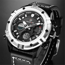 GOLDENHOUR Mens Relógios Top Marca de Luxo Relógio Digital de correia de Couro Dos Homens Homens de Negócios À Prova D' Água Esporte Relógios Relogio masculino 2024 - compre barato