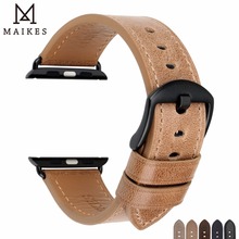 MAIKES Leather Strap Replacement For Apple Watch Band 44mm 40mm Series 6/5/4/3/2/1 & Apple Watch Strap 42mm 38 iWatch Watchband 2024 - buy cheap