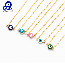 Lucky Eye Evil Eye Pendant Necklace Mini Nazar Necklace Colorful Beaded Layered Necklace For Women Girl EY6087 2024 - buy cheap