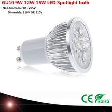10pcs Super Bright 9 W 12 W 15 W GU10 LED lamp 110 V 220 V Dimmable Led Spotlight warm / Natural / Cools White GU10 LED lamp 2024 - buy cheap