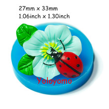 D054YL Ladybug on Leaf 33mm Silicone Mold Cake/Cupcake Decorating Fondant Fimo Polymer Clay Resin Wax Soap Cookie 2024 - buy cheap