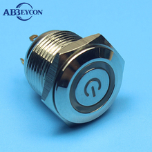 Abbeycon 16 мм плоским Мгновенный Контактный Терминал кольцо и мощность лампы логотип 12 В водонепроницаемый переключатель 20 шт./лот 2024 - купить недорого