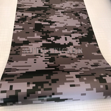 50cm Width Black Gray Digital Camouflage Vinyl Film Car Wrap Foil Adhesive Pixel Motorcycle Car Camo Wrapping Decal 2024 - buy cheap
