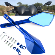 Cnc de alumínio da motocicleta espelhos retrovisores vidro azul vista traseira espelho lateral para suzuki GSX-S1000F sfv650 gw250f gsr750 hayabusa 2024 - compre barato