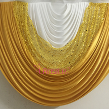 1.5 meter width x 1 meter height big new gold sequin ice silk fabric wedding party event backdrop swags decoration detachable 2024 - buy cheap