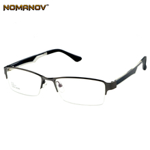 Nomanov = Half-rim Alloy Frame Eyeglasses Custom Made Prescription Myopia / Reading Optical Or Photochromic Gray / Brown Lenses 2024 - buy cheap