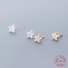 Stereoscopic Flower Small Ear Stud S925 Sterling Silver Earrings For Woman Gold Color Simple Friendship Girls Gift Jewelry 2024 - buy cheap