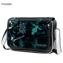 Nova moda espada arte em linha cosplay saco sao kirigaya kazuto anime bolsa de ombro pu à prova dwaterproof água viagem sacos do mensageiro 2024 - compre barato