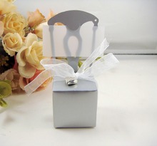 100pcs/lot Wedding Silver Chair Candy Box Wedding Gift package Wedding Favors( White Ribbon +Heart Pendant) 2024 - buy cheap