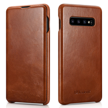 New Slim Cowhide Genuine Leather Flip Case for Samsung Galaxy S10 Business Real Leather Smart Phone Cover for Samsung S10 Plus 2024 - buy cheap