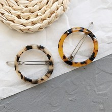 Simple style versatile hair clips Vintage leopard amber geometric bow bangs clip side clip Korean hair accessories 2024 - buy cheap