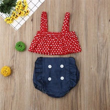 kids summer clothes Newborn roupa menino roupas Infant Baby Girls Outfit Polka Dot Tops+ Short Pants 2pcs Clothes Set 2024 - buy cheap