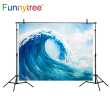 Funnytree photography backdrops splash watercolor wave abstract art  liquid nature ocean paint paper photocall photo background 2024 - buy cheap