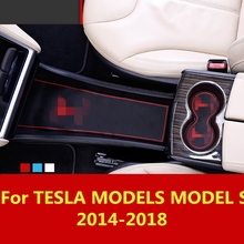 Для TESLA MODELS MODEL S 2014-2018 резиновый коврик для двери Противоскользящий коврик для чашки аксессуар для украшения салона стиль ворота Слот коврик 2024 - купить недорого