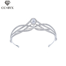 CC wedding jewelry crown tiara hairbands water drop cubic zircon engagement hair accessories for bridal simple design gift hg970 2024 - buy cheap