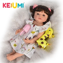 Keiumi-boneca baby reborn, corpo de vinil completo, silicone, recém-nascido, cabelo reborn, presente de natal para crianças 2024 - compre barato