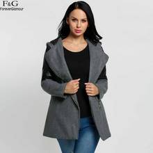 Winter Coat Women Jacket 2017 Autumn Casual Hooded Coats Zipper Up Faux Leather Patchwork Pockets Women's Coats Jacket Plus Size 2024 - buy cheap