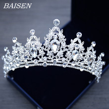 Wedding Hair Tiara Crystal Bridal Tiara Crown Silver Color Diadem Veil Tiaras Wedding Hair Accessories Headpieces Head Jewelry 2024 - buy cheap