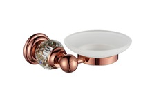 Diseño de lujo con acabado de oro rosa, plato de soporte de cristal para jabón, envío gratis 2024 - compra barato