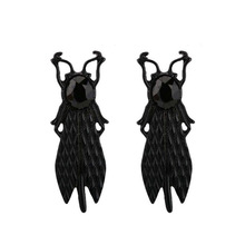 2018 модные ювелирные изделия Новый дизайн Черная Эмаль Кристалл насекомое серьги Brinco Boucle d'oreille Femme животное серьги гвоздики для женщин 2024 - купить недорого