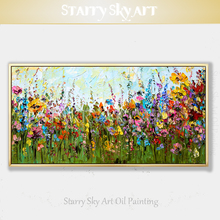 Pintura al óleo sobre lienzo de flor silvestre, cuadro de flores hermosas, pintado a mano, decoración de pared, el mejor arte 2024 - compra barato