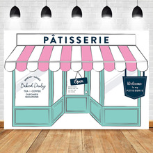  Patisserie Buffet Backdrop Bake Shop Birthday Photography Background Vinyl French Cafe Patisserie Party Banner Backdrops 2024 - buy cheap