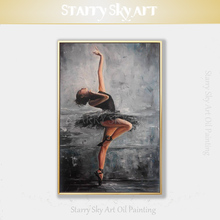 New Arrivals Hand-painted High Quality Lady Dancer Figure Oil Painting on Canvas Dancing Ballerina Portrait Acrylic Painting 2024 - buy cheap