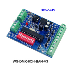 Controlador de decodificador para tira de luces LED, controlador de luz RGB RGBW DMX512 de 3CH/4CH/6CH/8CH/9CH/12CH, DC5V-24V 2024 - compra barato