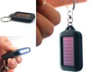 New 2015 Mini Portable Solar Power Black 3LED Light Keychain Torch Flashlight 2024 - buy cheap
