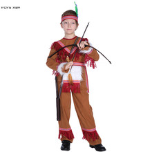 Boys Warrior hunter Cosplay Primitive Indian traditional Kids Halloween costumes Children Carnival Purim Stage play party dress 2024 - buy cheap