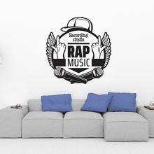 Etiqueta engomada de la pared del estudio de grabación de Rap DIY calcomanías de vinilo entusiastas de la música decoración de la habitación del dormitorio sala de estar de PVC decoración del hogar G881 2024 - compra barato